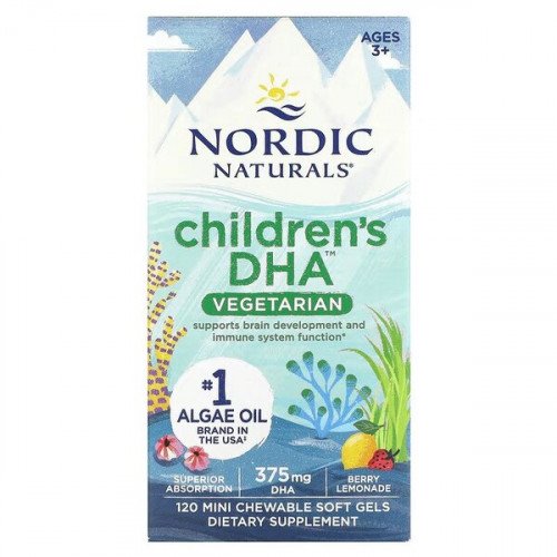 Children's DHA Vegetarian Nordic Naturals 120 chewable soft gels Berry Lemonade