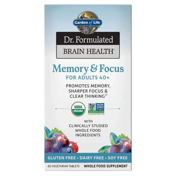 Dr. Formulated Memory & Focus for Adults 40+ Garden of Life 60 vegetarian tablets