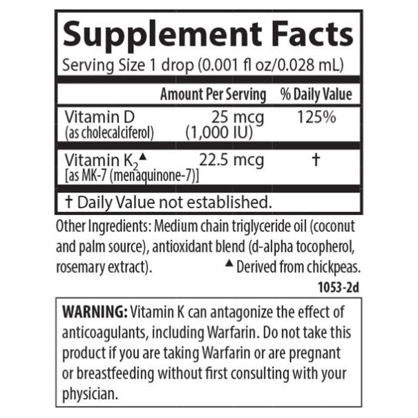 Kid's Super Daily D3 + K2  Carlson Labs 10ml