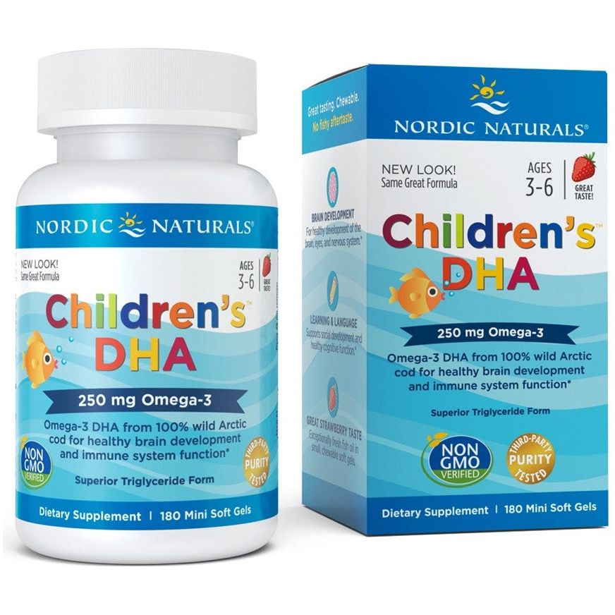 Children's DHA 250mg Strawberry Nordic Naturals- 90 mini softgels