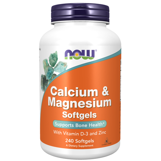 Calcium & Magnesium with Vit D and Zinc NOW Foods 240 softgels